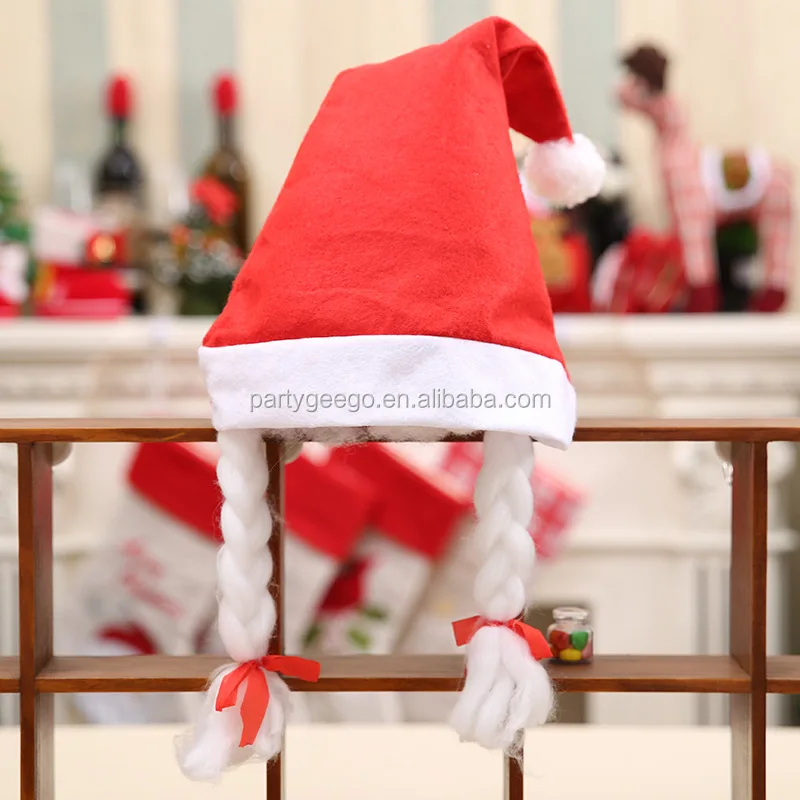 Рождественский красный плюшевый подарок шляпа домашнее животное Санта рождество аксессуар