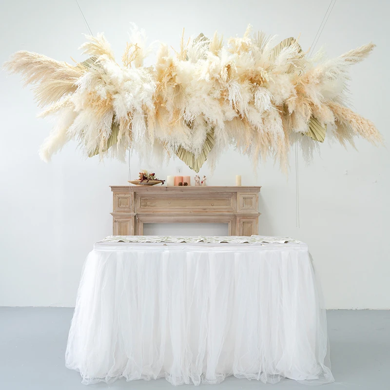 Wholesale Arrangement flower row road lead dry reed flower art activity window quality for decoration for flowers for wedding