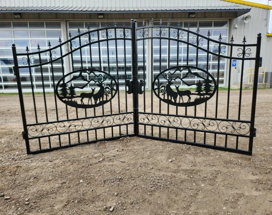 China Factory Best Price Wrought Iron Gate Hinges Heavy Duty Main Gate Supply Wrought Iron Grill Gate Design Wholesale