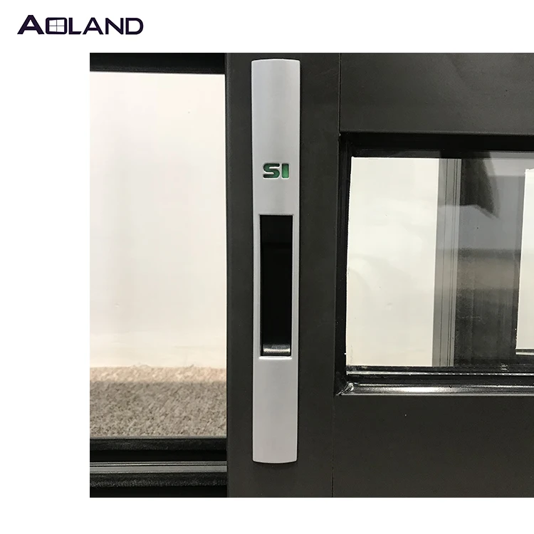 Aluminium frame double glass sliding windows with grill design 24-hour ticket sales windows