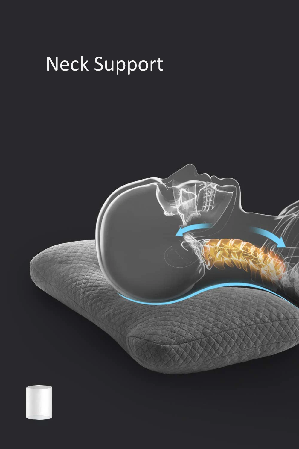 Bed Pillow Sleeping Adjustable Cervical Pillow Fill with Innovative TPE Hose Relief Neck & Shoulder Pain
