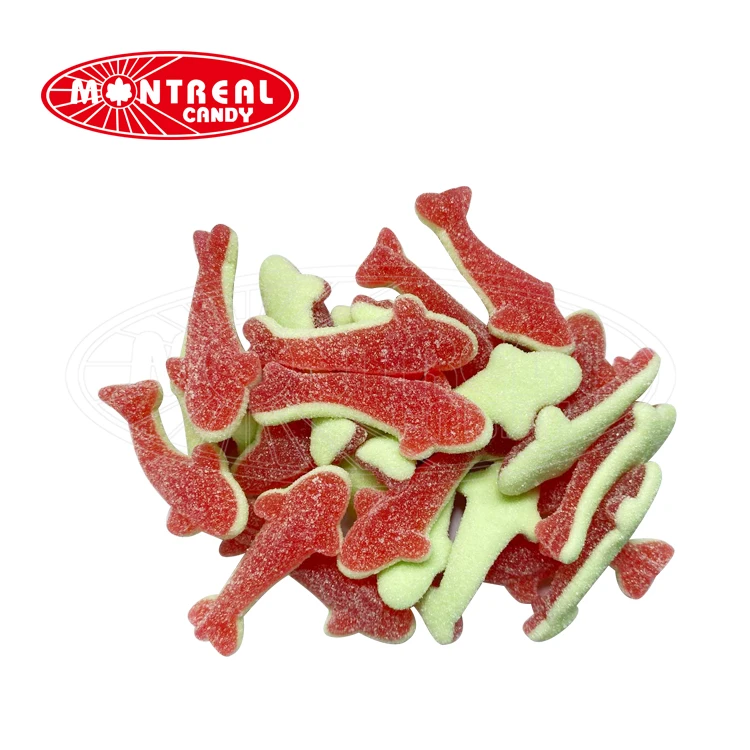 OEM Sour Sweet Shark Shape Soft Candy Halal Gummy Candy