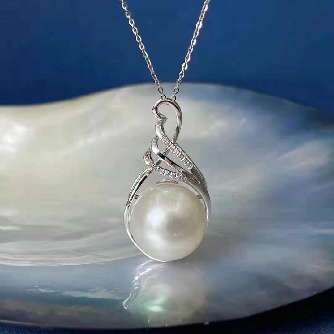 Ювелирные изделия SGARIT ярмарка Lady18K белое золото 12-13 мм австралийский натуральный белый жемчуг подвеска из натурального морского жемчуга ювелирные