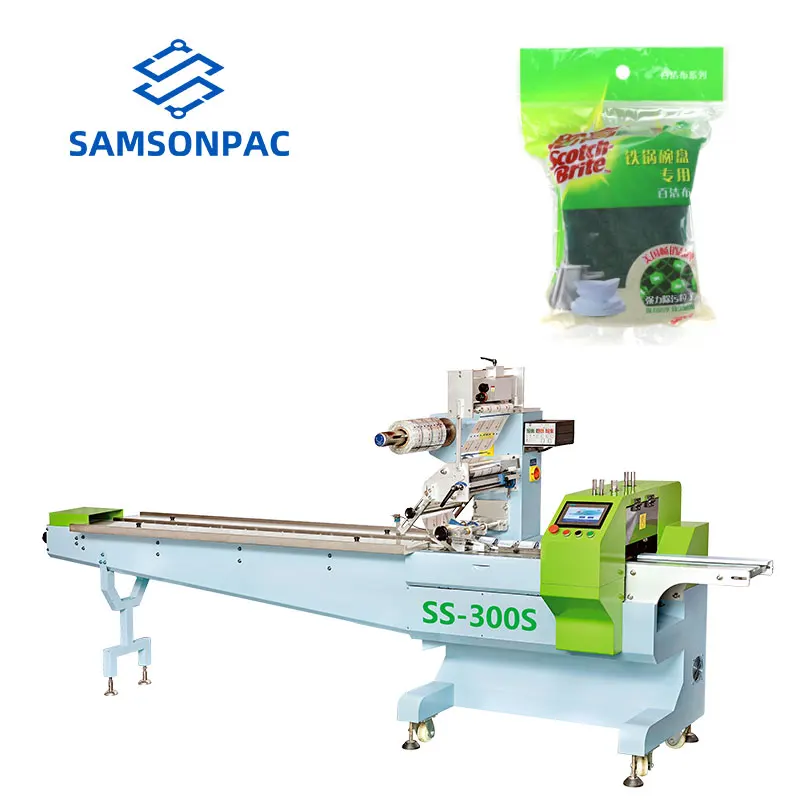 Industrial Muiltfuction Automatic Plastic Pouch Kitchen Scouring Pads Non Woven Cleaning Sponge Packing Machine