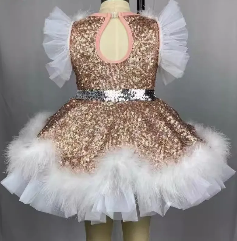 fashion girls women performance wear Christmas sequin spandex tap and jazz show dance wear party dress costume