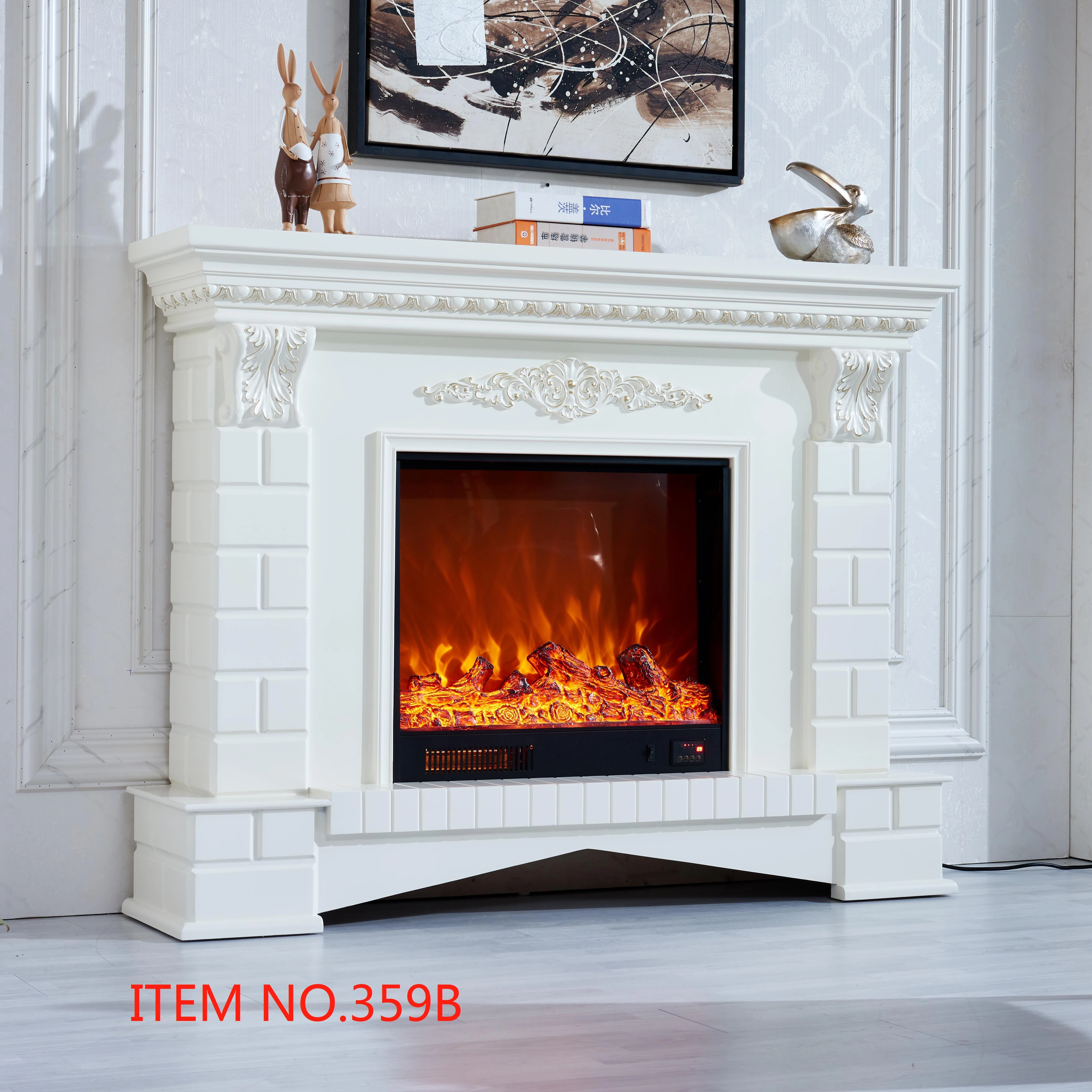 series 359 Effect of bricks resin carving heating stove electric flame effect fireplace