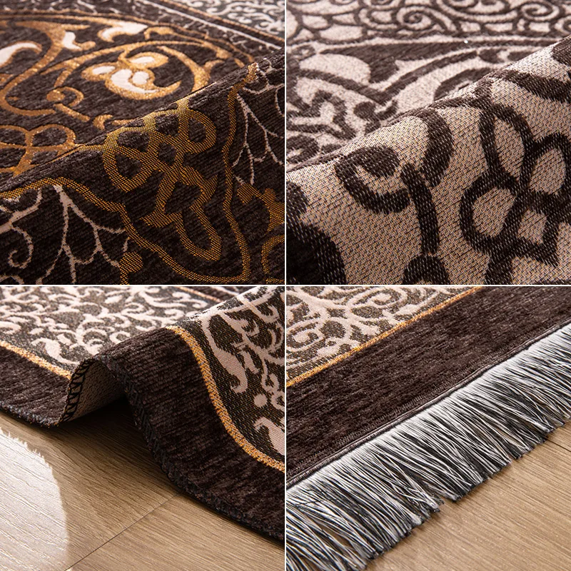 Plain type soft velvet material washable color folded prayer rug mat for muslim gits