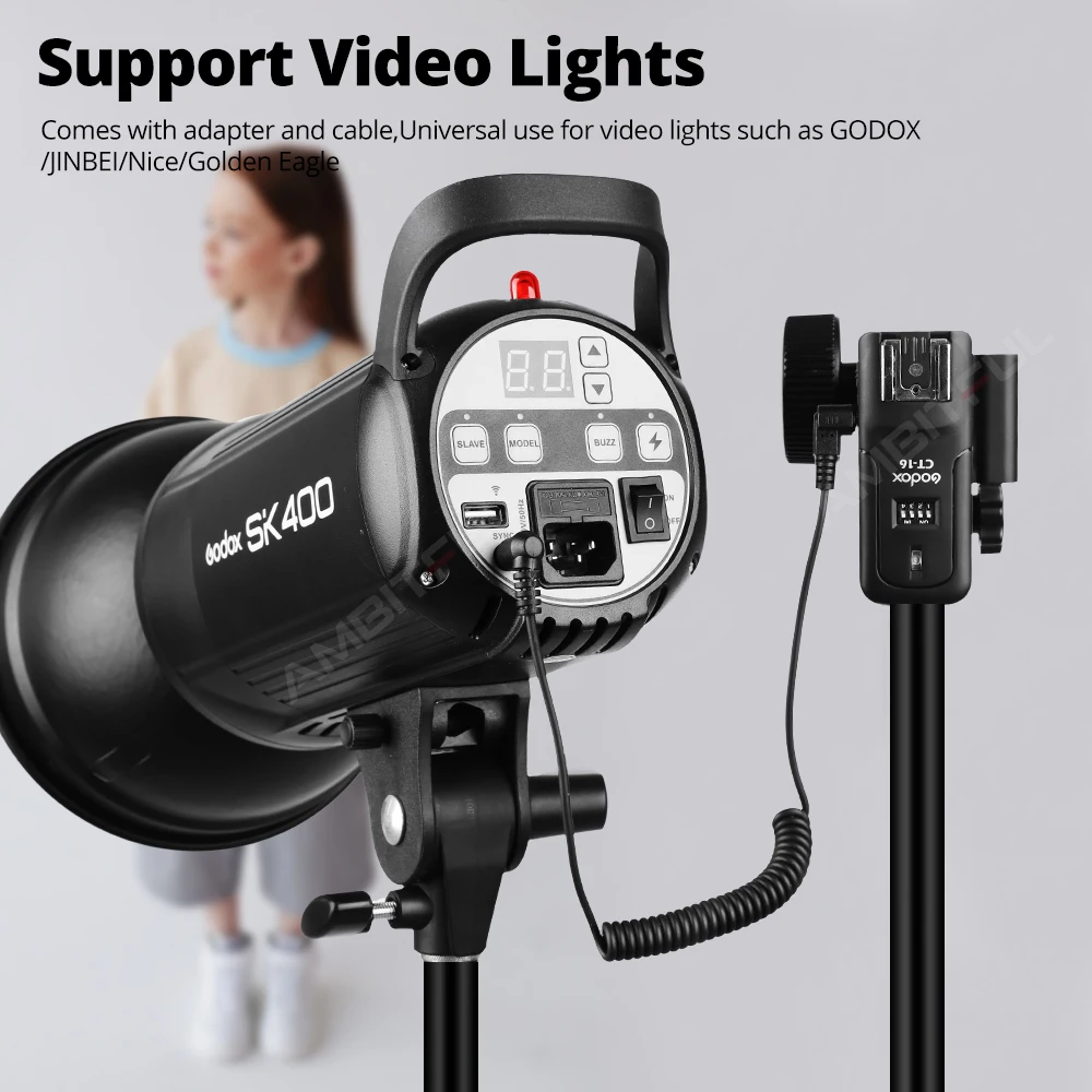 Godox CT-16 16 Channels Wireless Radio Flash Trigger Transmitter + Receiver Set for Canon Nikon Pentax Studio Flash