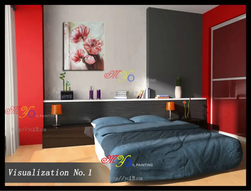 wall art decoration modern Flower ZX-62 Supply for AliExpress Abstract Flowers Canvas Painting Drop Shipping