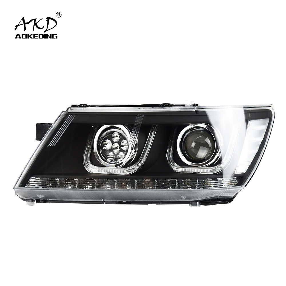 Car Lights For Fiat Freemont 2009-2016 Headlight DRL Fog Lamp Turn Signal Light Low and High Beam Angel Eyes Projector Lens