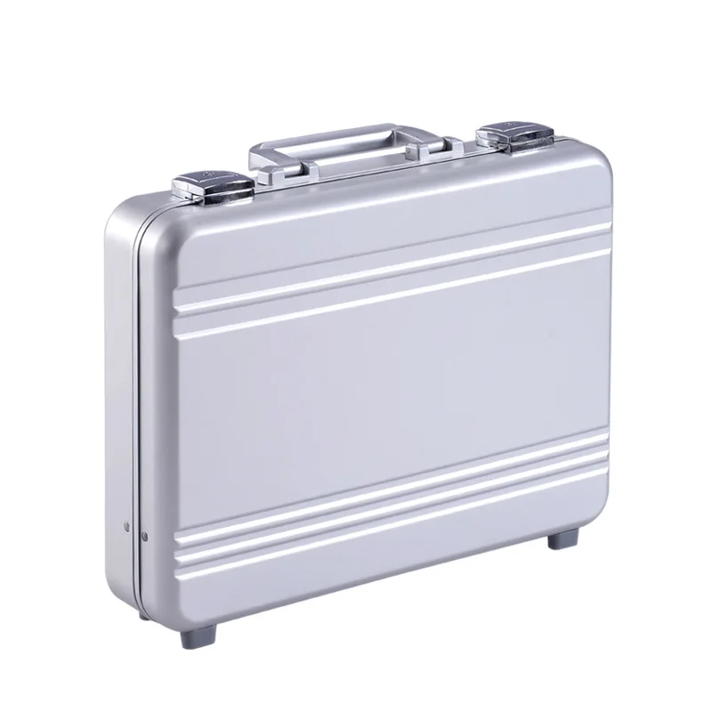 100 % Full Aluminum case with foam cut Attache Hard side Business metal Aluminum Brief Case  13 INCH 14 inch metal briefcase TSA