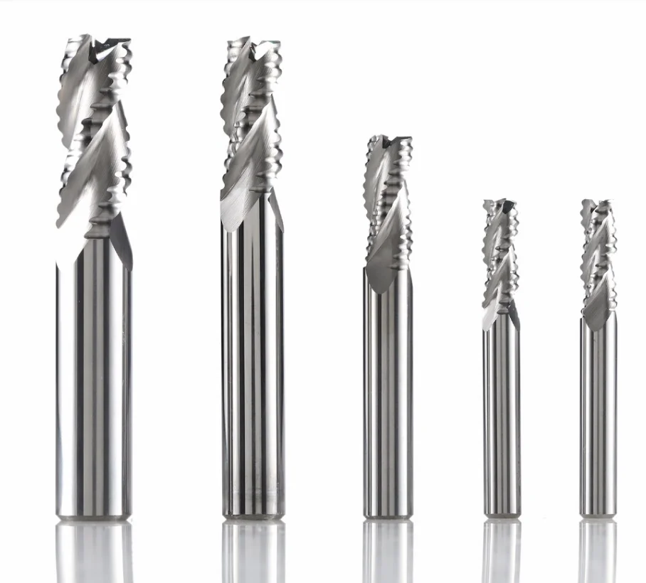 Weix Durable Factory Supply High Speed Solid Carbide Uncoated Rouhing End Mill CNC Milling Cutter For Roughing Processing
