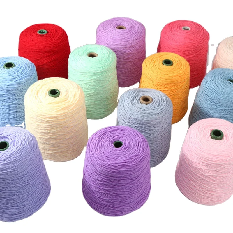 In Stock 8 ply 400g 90 Color Bulk Hand Knitting Acrylic Yarn For Tufting Long Staple Tufting Combed Milk Cotton