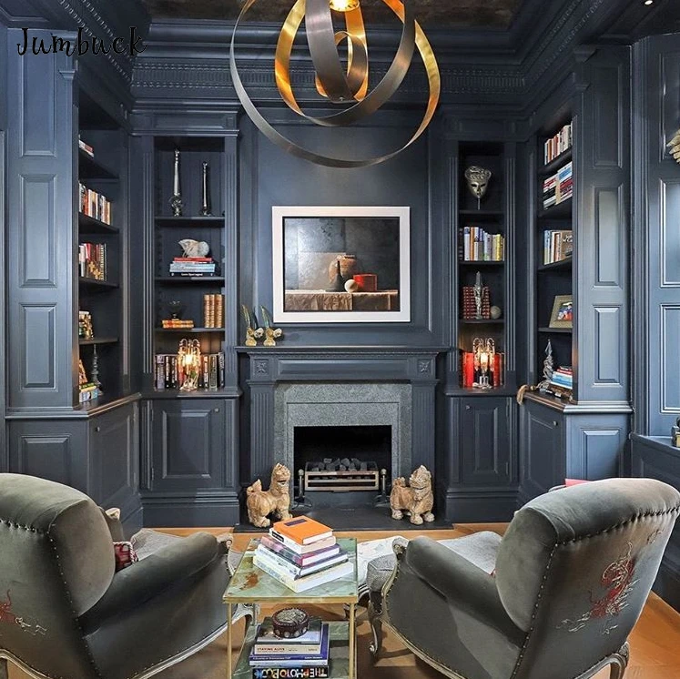 Роскошный темно-синий американский шейкер, деревянный книжный шкаф, мебель для дома, книжная полка