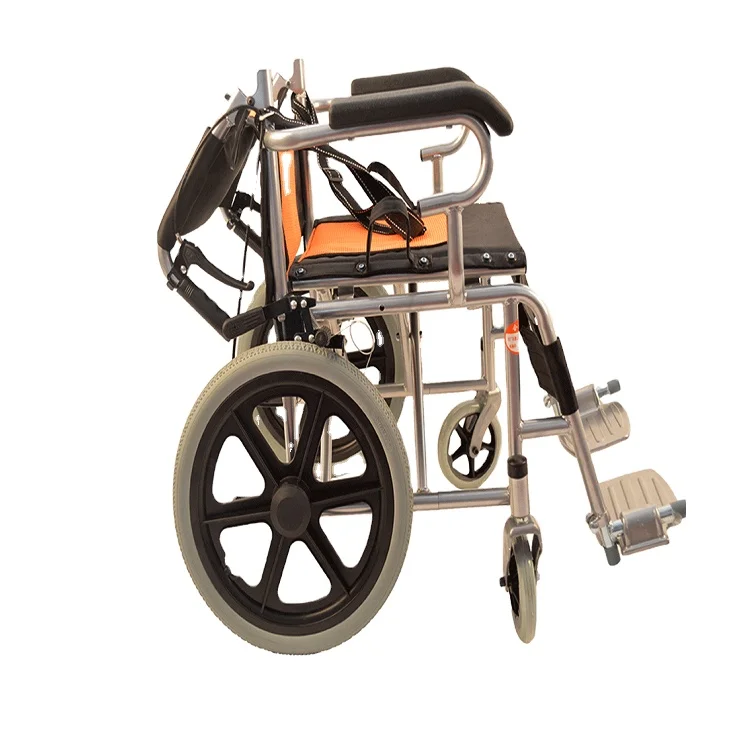 
High quality steel paint Manual Wheelchair with 4 brake system Foldable Wheelchair With Locking Hand Brakes For Easy Transfer 