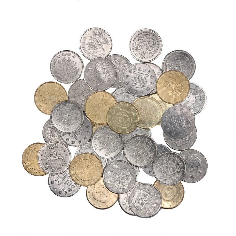 Wholesale Cheap Custom Metal Arcade Game Machine Silver Coins Token Gold Token Game Coin For Board Pusher