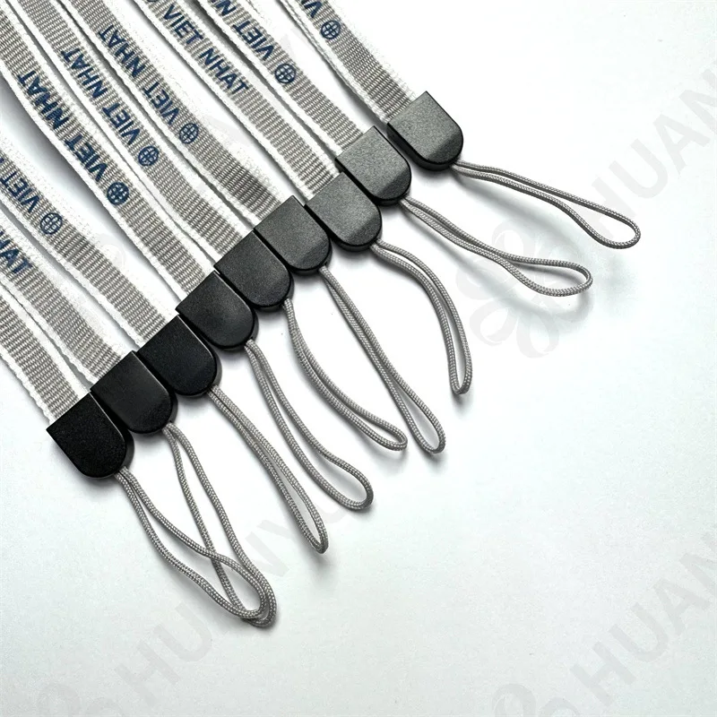 Custom cheap screen printed short wrist strap lanyard with logo for water bottle scanner selfie stick walkie-talkie light stick