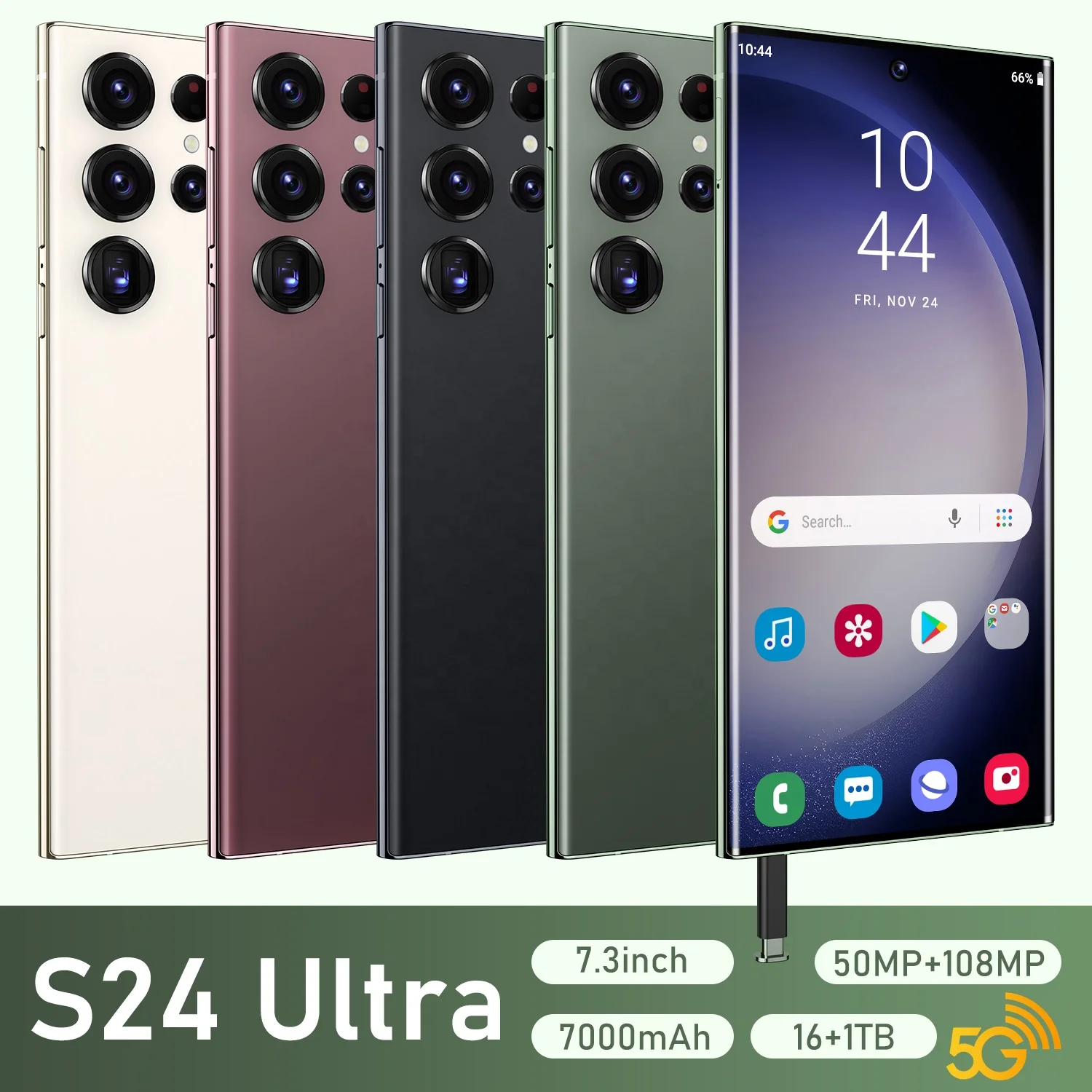 2024 New Cellphone S24 Ultra 16GB+1TB Smartphone 7.3 inch Android 13.0 Unlocked dual card 4G&5G Phones Mobilephone