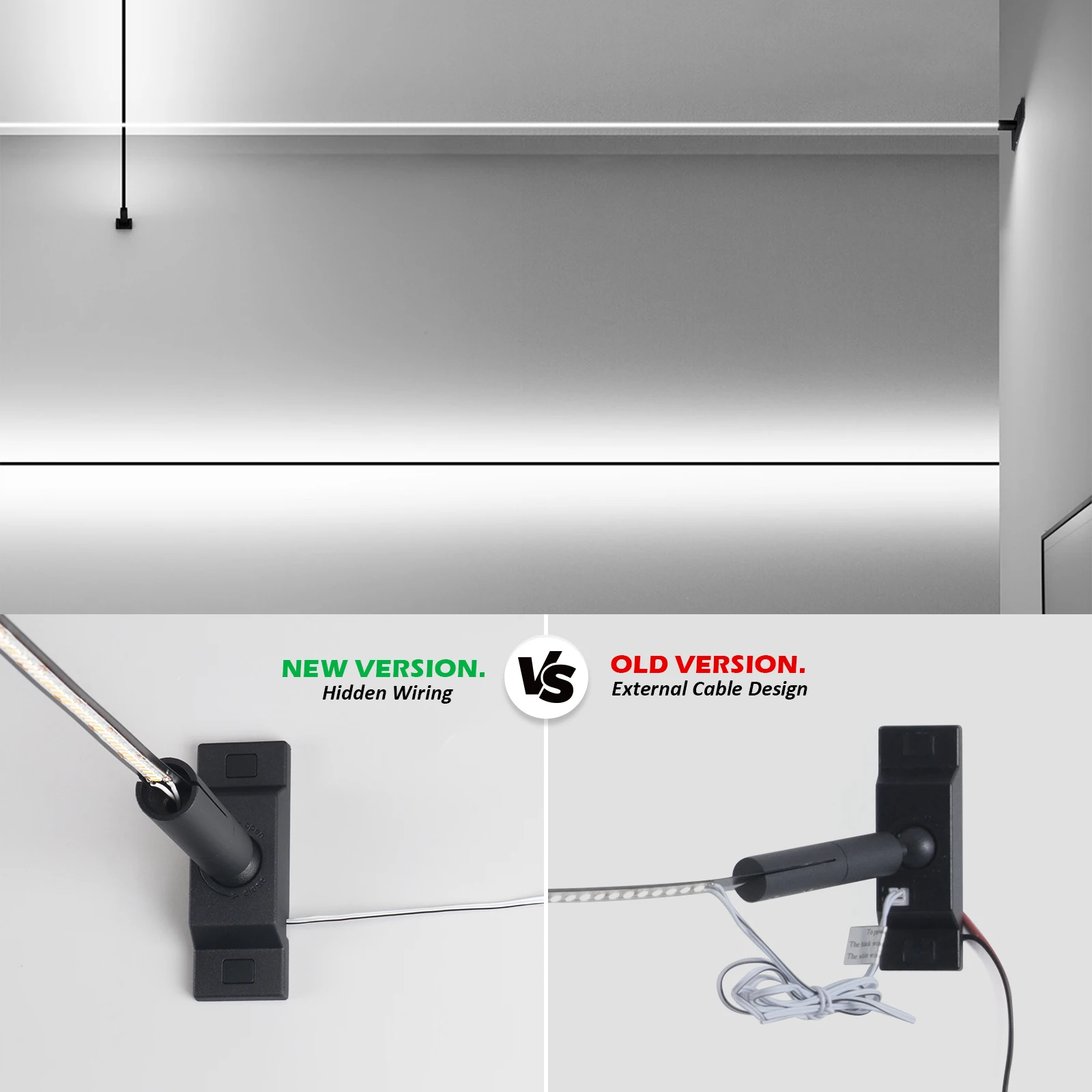 Hidden Wiring Black White Wall Washer Cob Led Strip Profile Stainless Steel Suspended Led Skyline Linear Light
