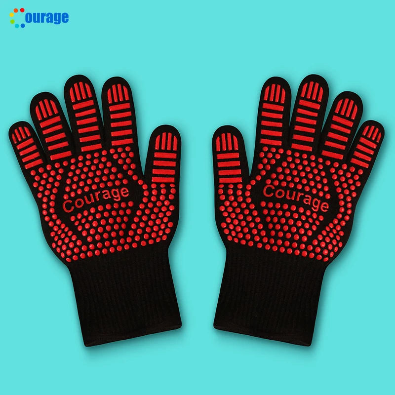 Courage High Quality Heat Resistant Silicone Gloves Oven Gloves bbq for Cooking