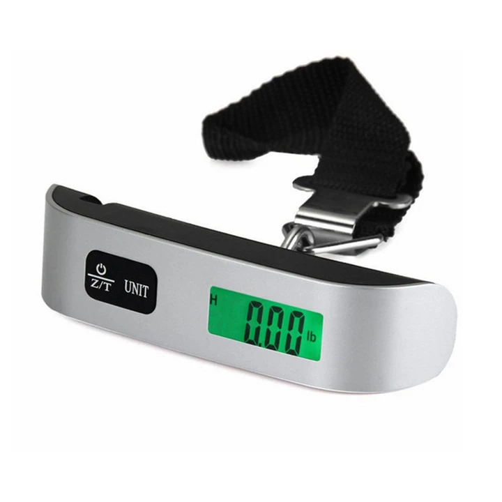 Digital Backlight Luggage Scale with Tare Function, 50Kg 10g 110LB Hanging Handheld Travel Pocket Scale, Travel Baggage Weighing