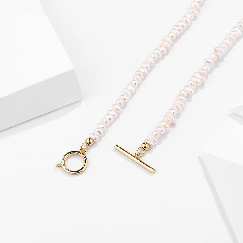 Fashion jewelry 925 sterling silver alphabet pendants & charms toggle clasp pearl necklace women