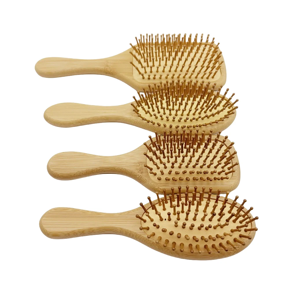Ladies wooden Bamboo Brush Set Massage Hair Balloon Brush Airbag Comb Head Massage Large Plate Comb Customized Package