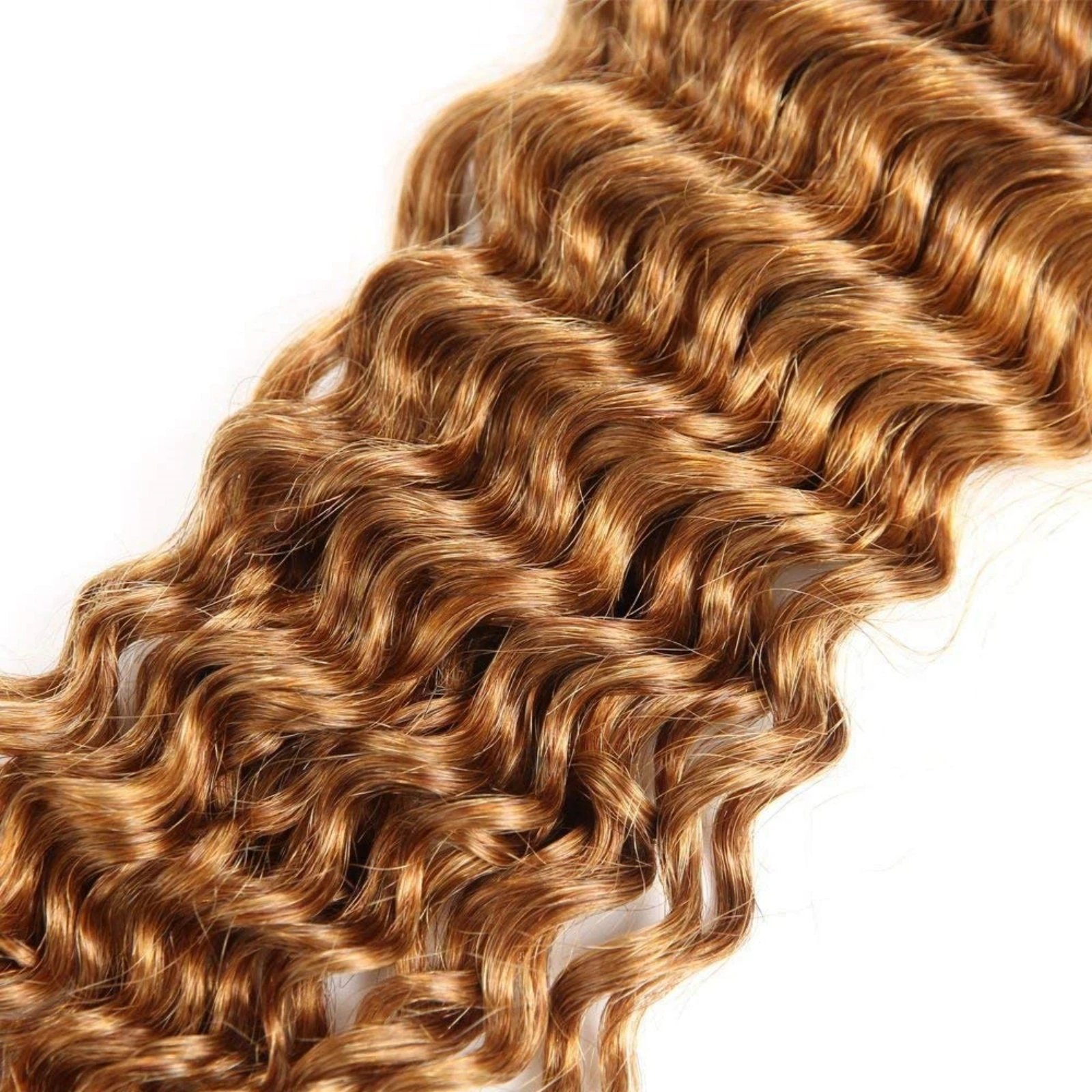 Deep Wave Bundles With Closure 1B/16 Ombre Brown Colored Deep Wave Vigin Human Hair Brazilian Remy Human Hair Weave Bundles