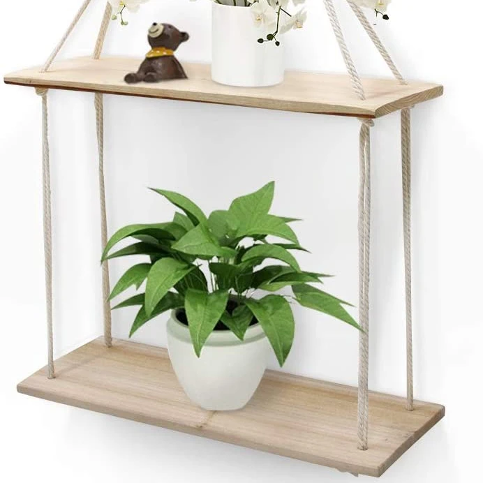 Best Selling Hanging Plant Stand Modern Decor Wooden Wall Mount Shelf