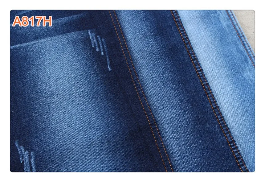 Super Soft Comfortable Textiles Men Dyed Denim Jeans Fabric Material 70 % Cotton 11 Oz