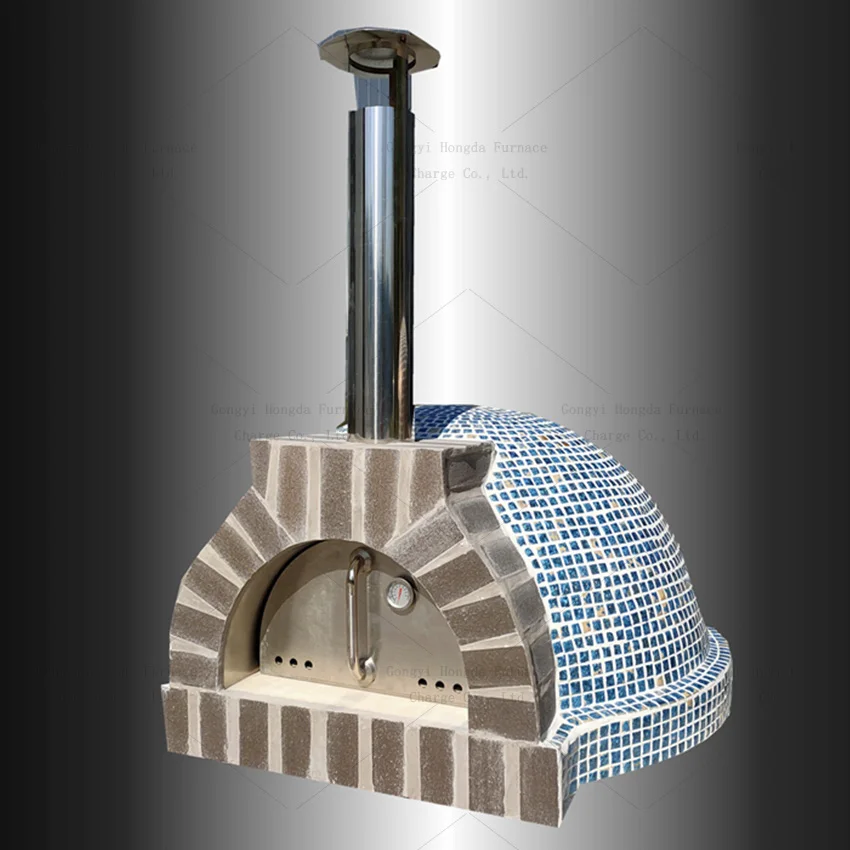 ceramic propane wood conveyor pizza oven rotating stone small wood burning hot pizza dome oven for sale