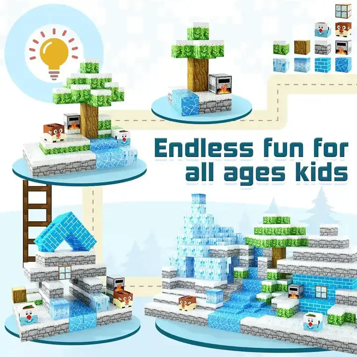 CAYI My World Cube Block мир снега и льда креативный Набор кубиков для творчества Moc кубики Развивающие игрушки детей
