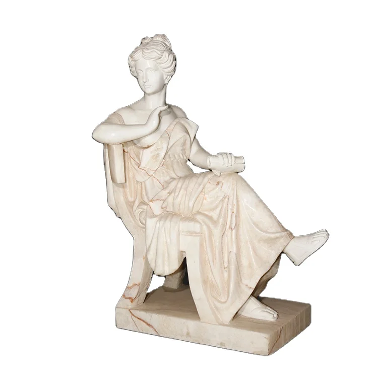 Greek western  outdoor  life size white marble garden  statue