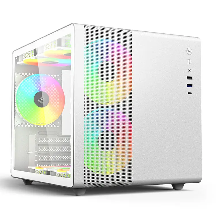 SOEYI оптовые продажи Новое поступление корпус для процессора компьютера и Tower HD Audio USB3.0 TYPE-C Micro ATX игровой чехол ПК с RGB-вентиляторами