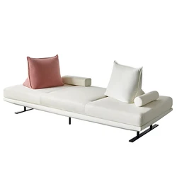 Nordic Fabric Sofa Set Double Seat Armrest Without Backrest Feather Two-way Technical Creative Sofa Set