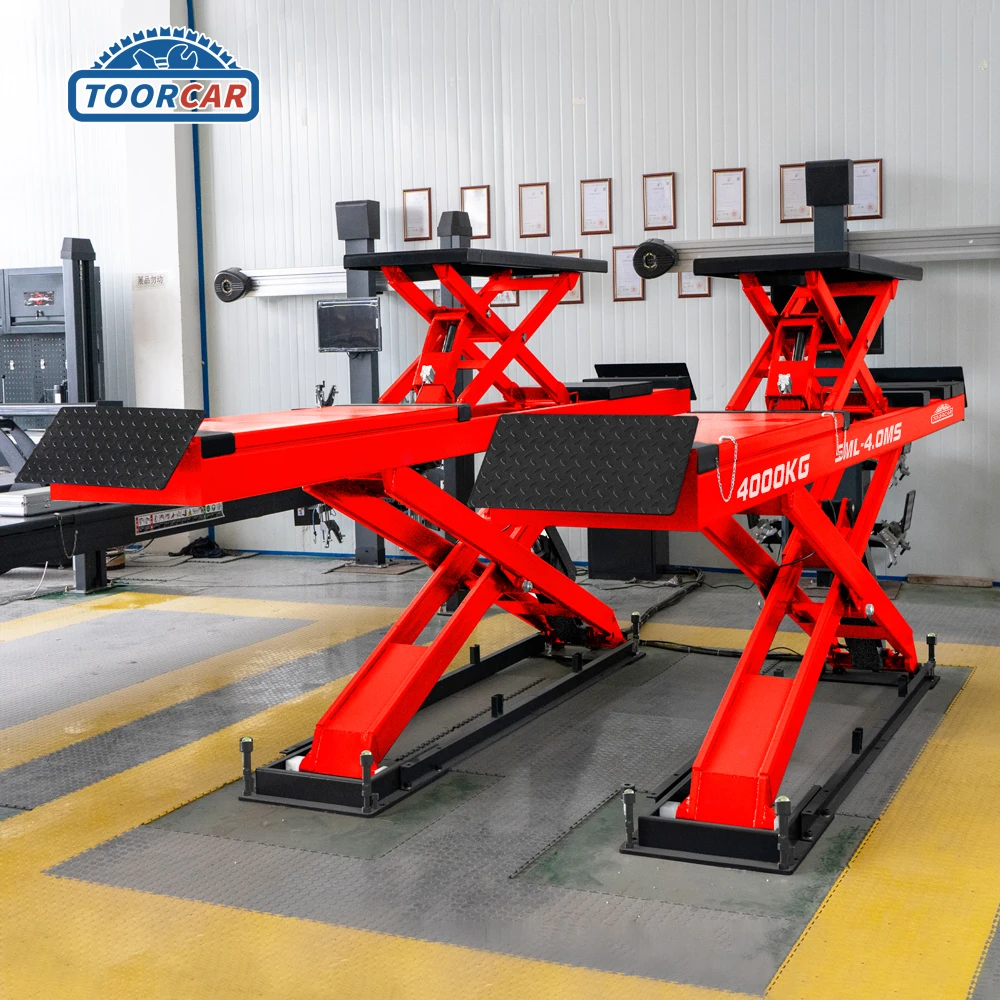 Sunmo hot selling 1800mm 4T Hydraulic Cylinder Elevator Vehicle Hoists Car Lifts alignment lifter scissor car lift with CE