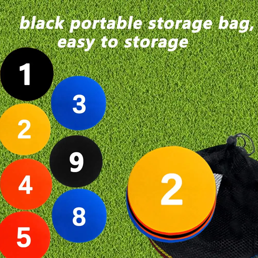 10pcs Colorful Poly Spot Markers Anti Slip 9 inch Floor Spot Markers Carpet Markers Sitting Spots Set for Drills Training Soccer