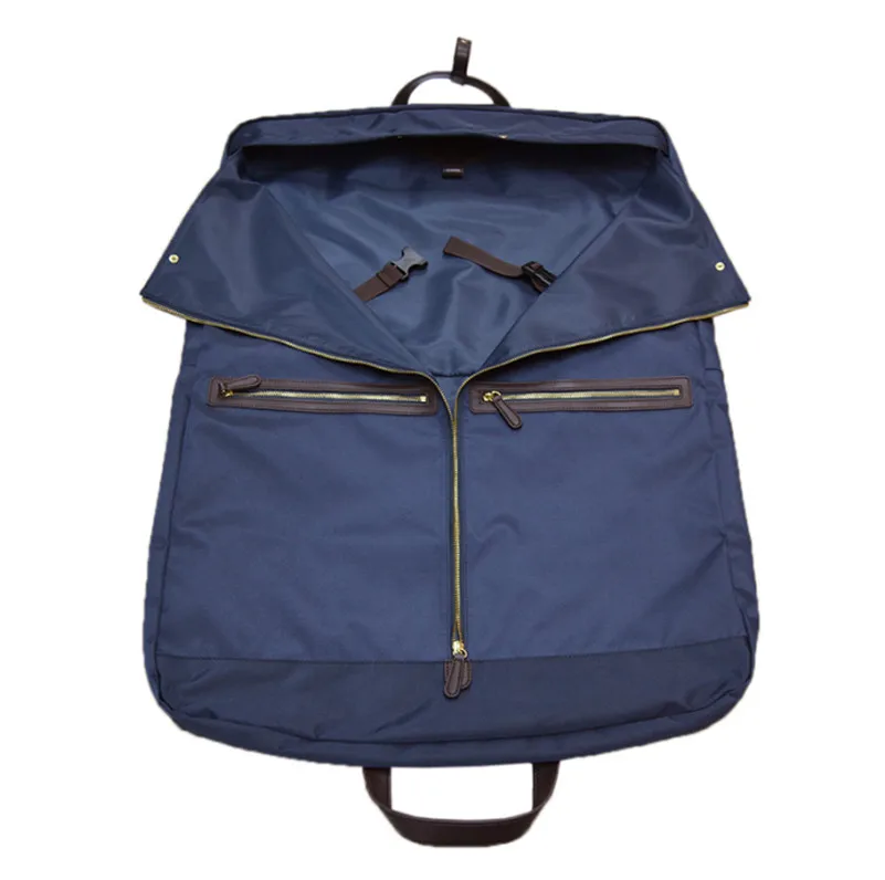 Индивидуальные высококачественные деловые поездки нейлоновая натуральная бычья кожа Мужская складная сумка для переноски костюмов дорожная подвесная