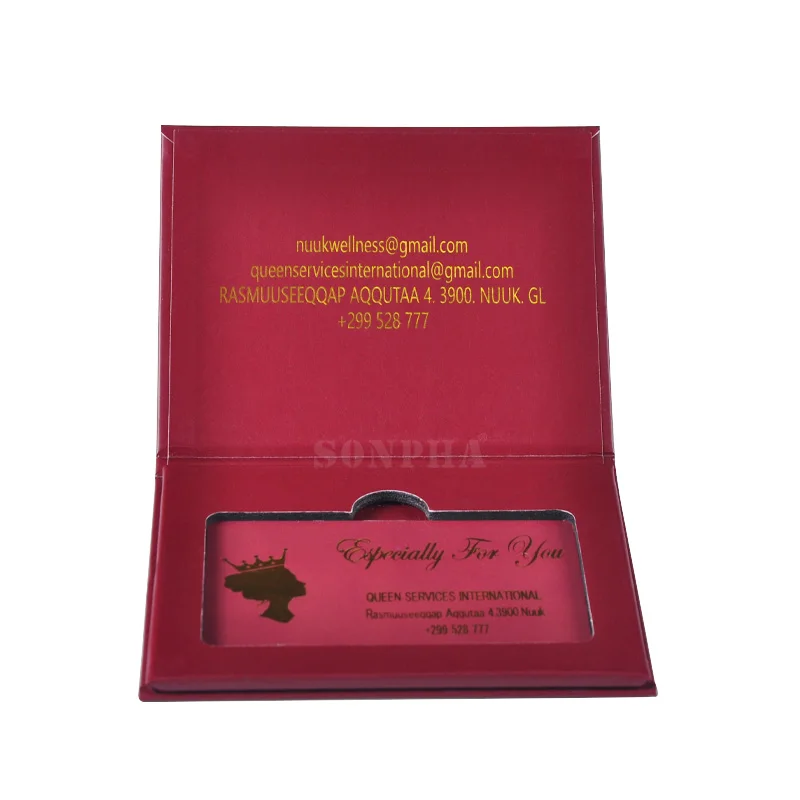SONPHA Custom Red Greeting Business Card Boxes Vip Credit Card Packaging Gift Box for Credit card