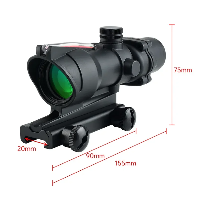 Hunting with RMR Red dot Real Fiber Optics Red Green Illuminated Tactical Optical Sight Scope 4X32 ACOG