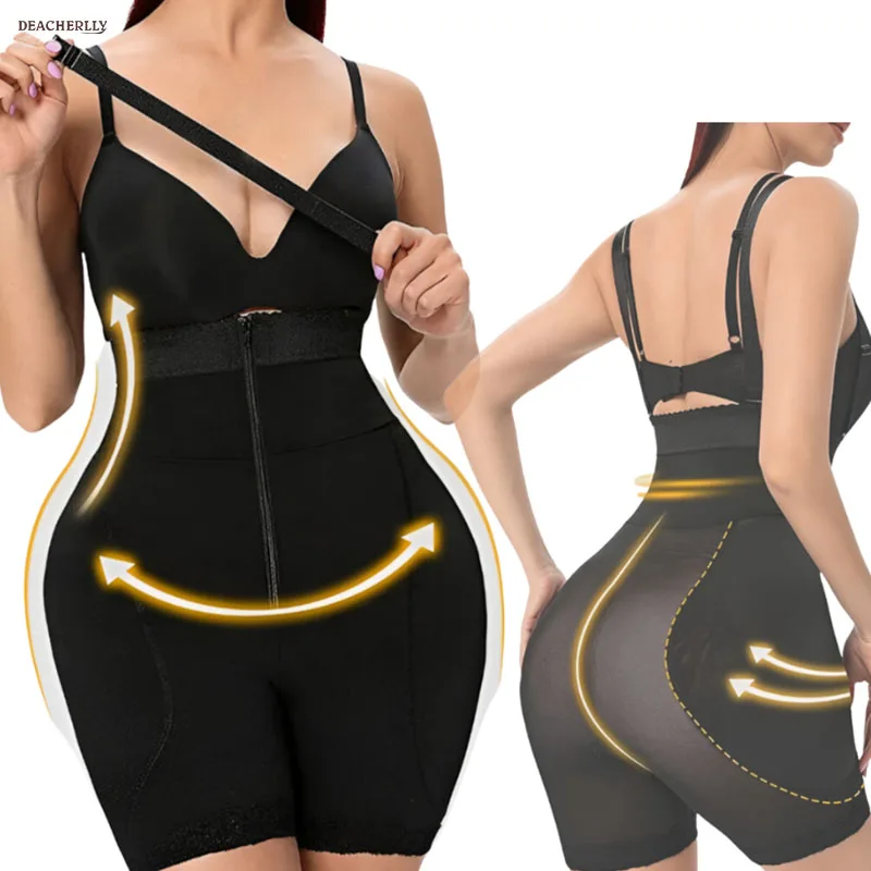 faja moldeadora 3 In 1 Body Shapewear Removable Hips Pads Butt Enhancing Tummy Control Waist Trimmer