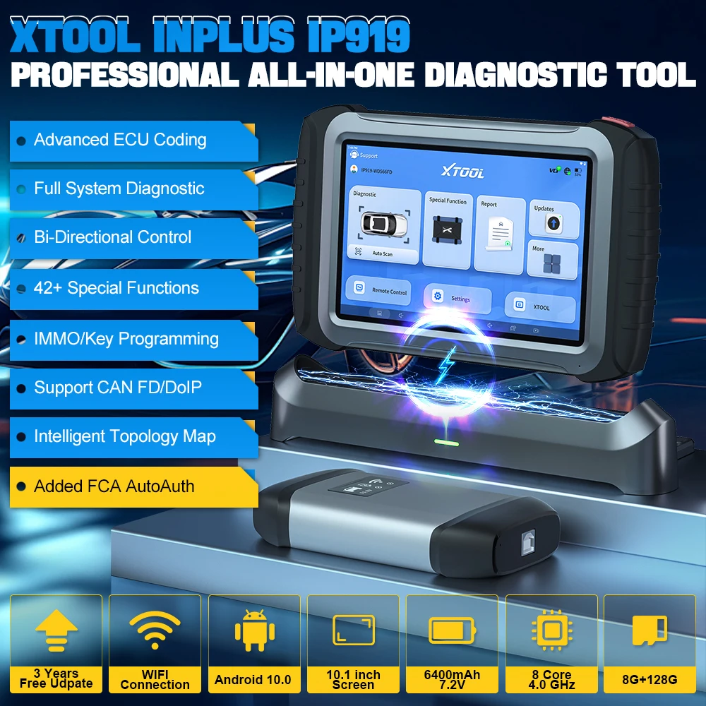 Новый XTOOL IP919 двунаправленный диагностический инструмент с FCA DoIP OBD2 автомобильный сканер IMMO 42 + функции автомобиля аппарат