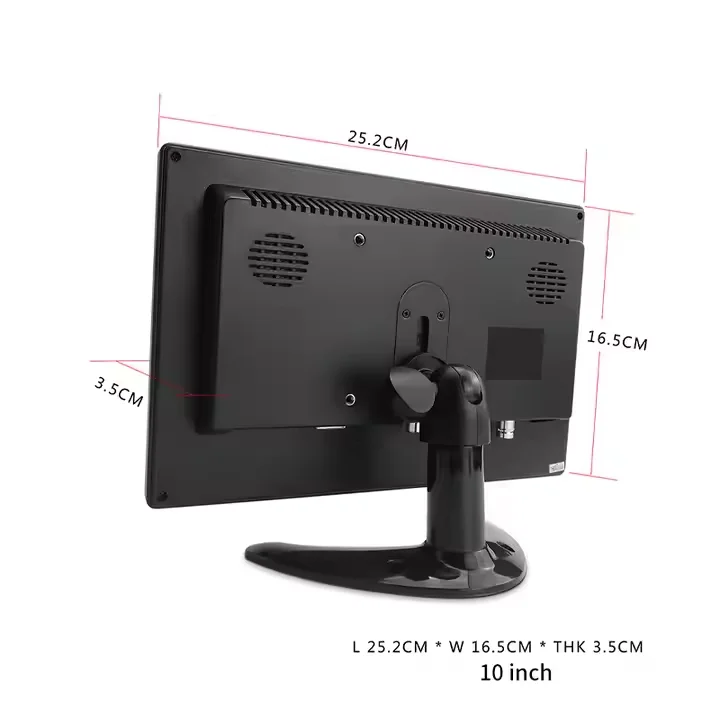 8 inch VGA H0-DMI AV BNC USB Audio in Ports Built-in Speaker HD Display for Surveillances Camera with Car Power Adapter 12-24V