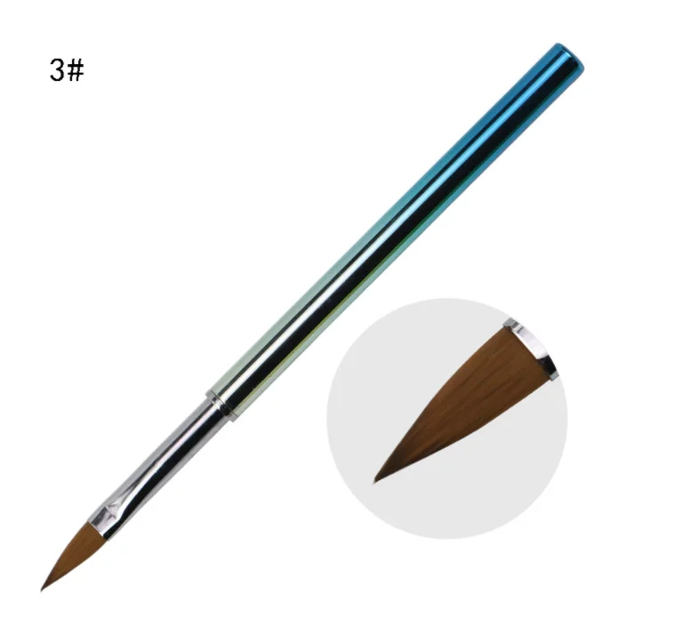 3Pcs metal handle nylon hair 3d nail art brush nail design nail art detail brush