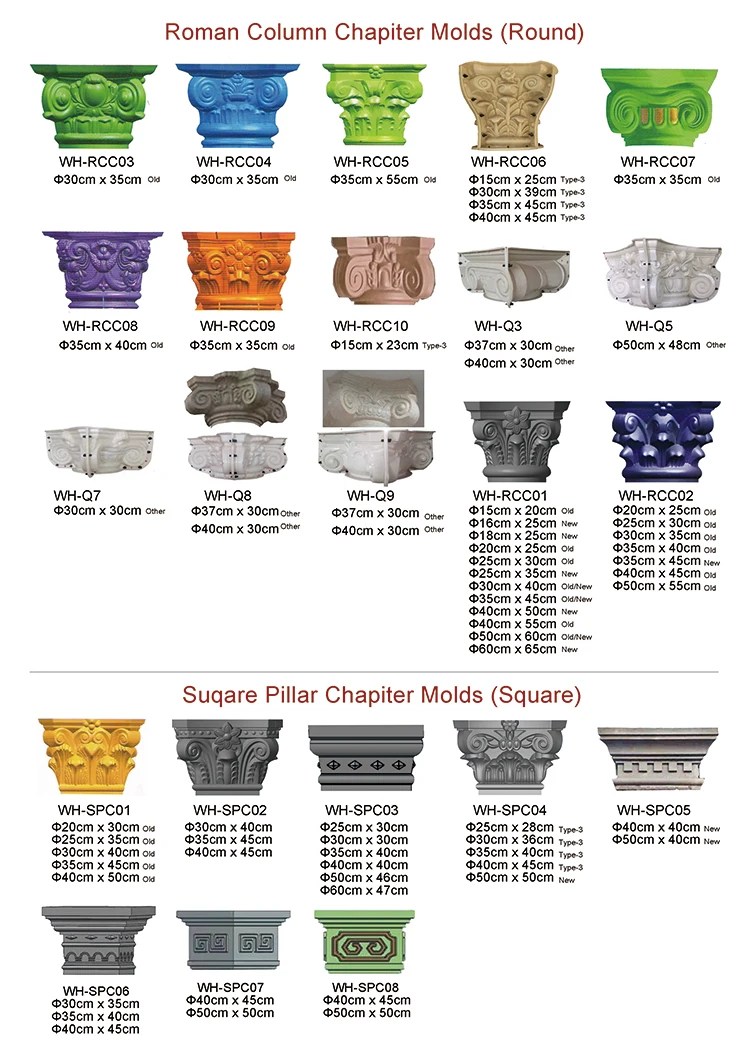 concrete Roman column pillar molds