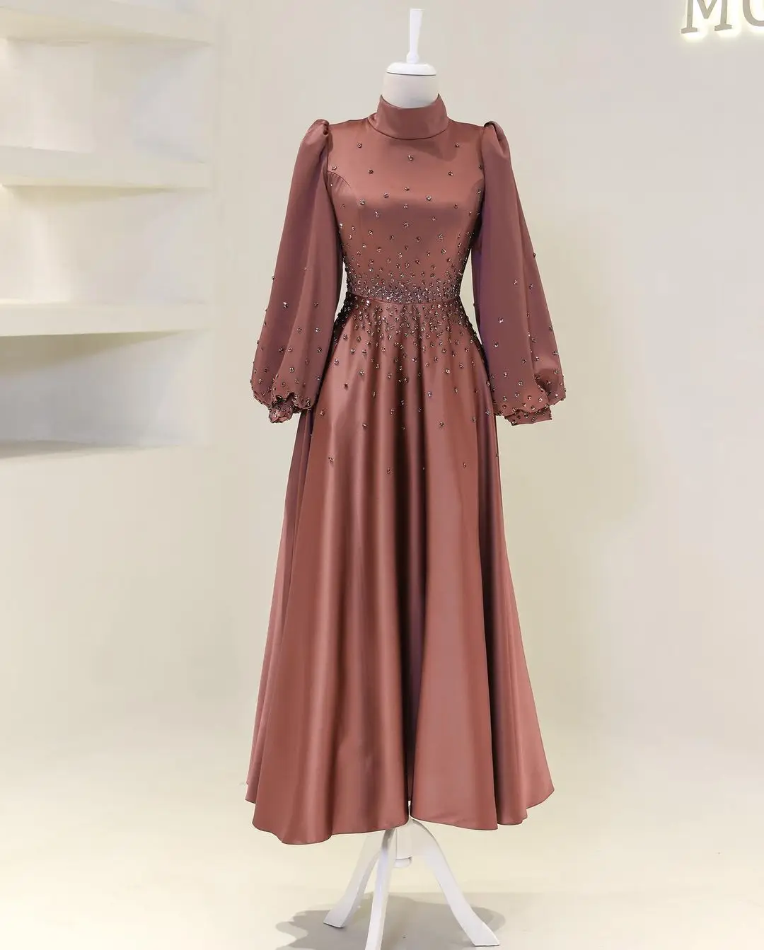 Elegance Dubai dress 2024 Eid dress temperament with beaded design fashion Open Abaya women muslim Jalabiya dress