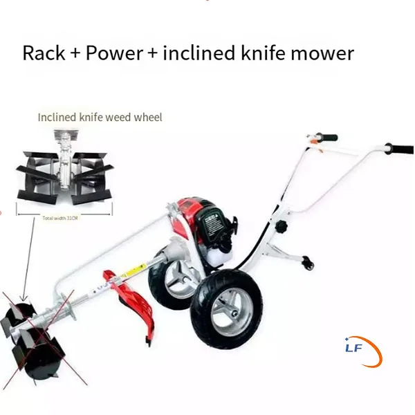 Trolley Gasoline 4 Stroke Hand Push Grass Cutter Machine Brush Cutter With Wheels Lawn Mower