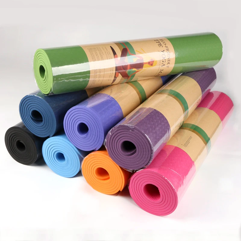 Pilates Foldable With Carrying Strap Eco Friendly TPE Yoga Mat