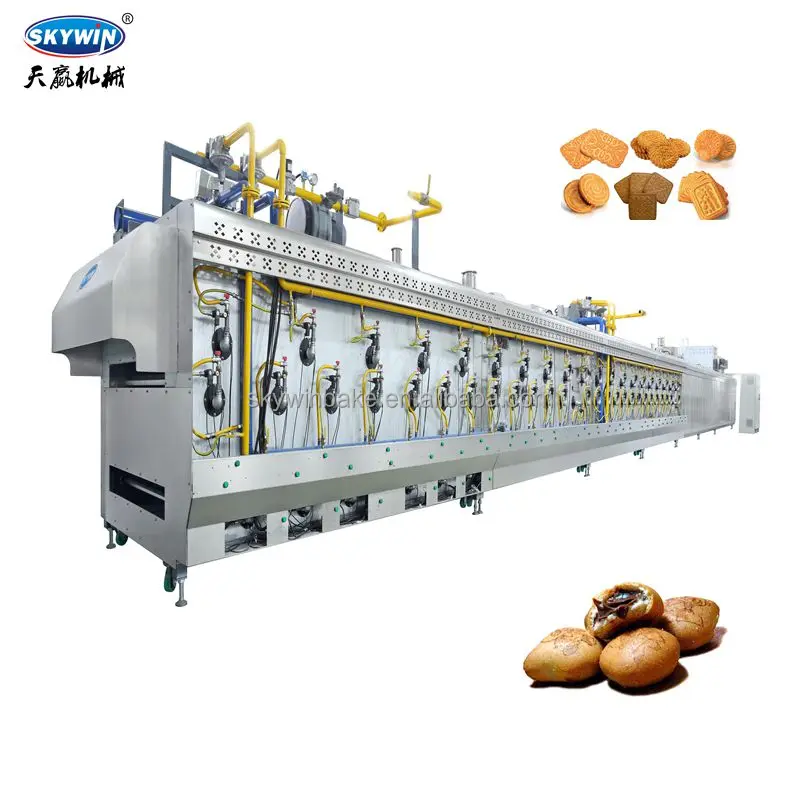 Skywin High Capacity 150-2000kg/h Hard Soft Biscuit Cookie Making Machine Line With Dough Mixer/Forming Machine/Baking Oven