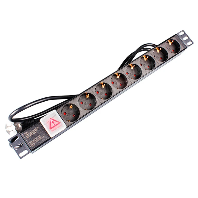Geteknet Safe and reliable power distribution 8 socket pdu Switch rack pdu Germany type 19inch 1U power distribution unit